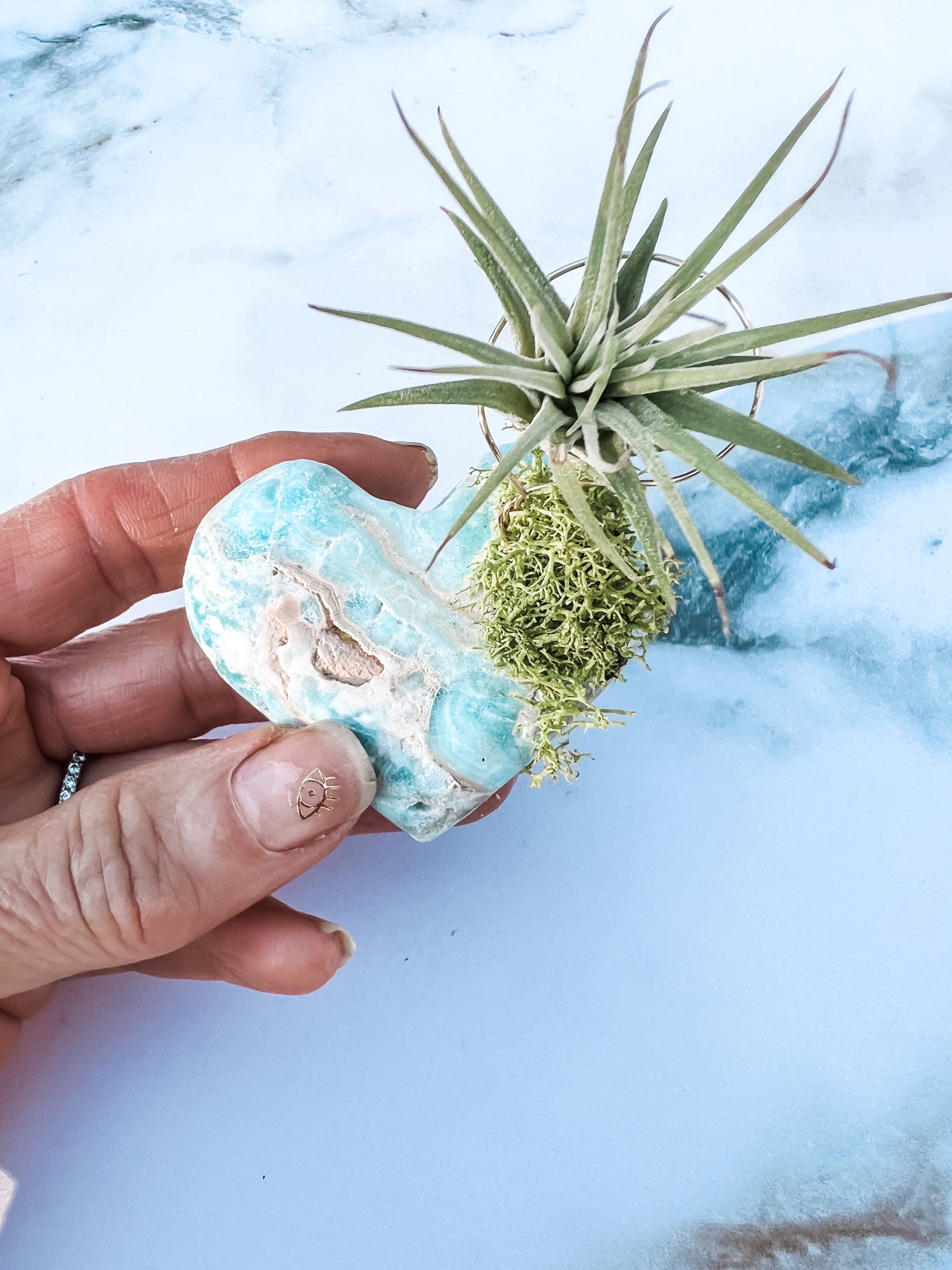 Blue Aragonite Heart small