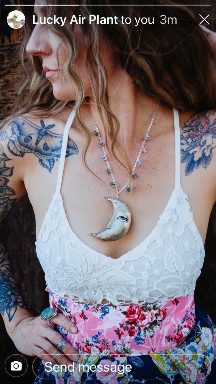 Emerging Moon + Lucky Star Collaboration HERKAMER Diamonds MOON Necklace