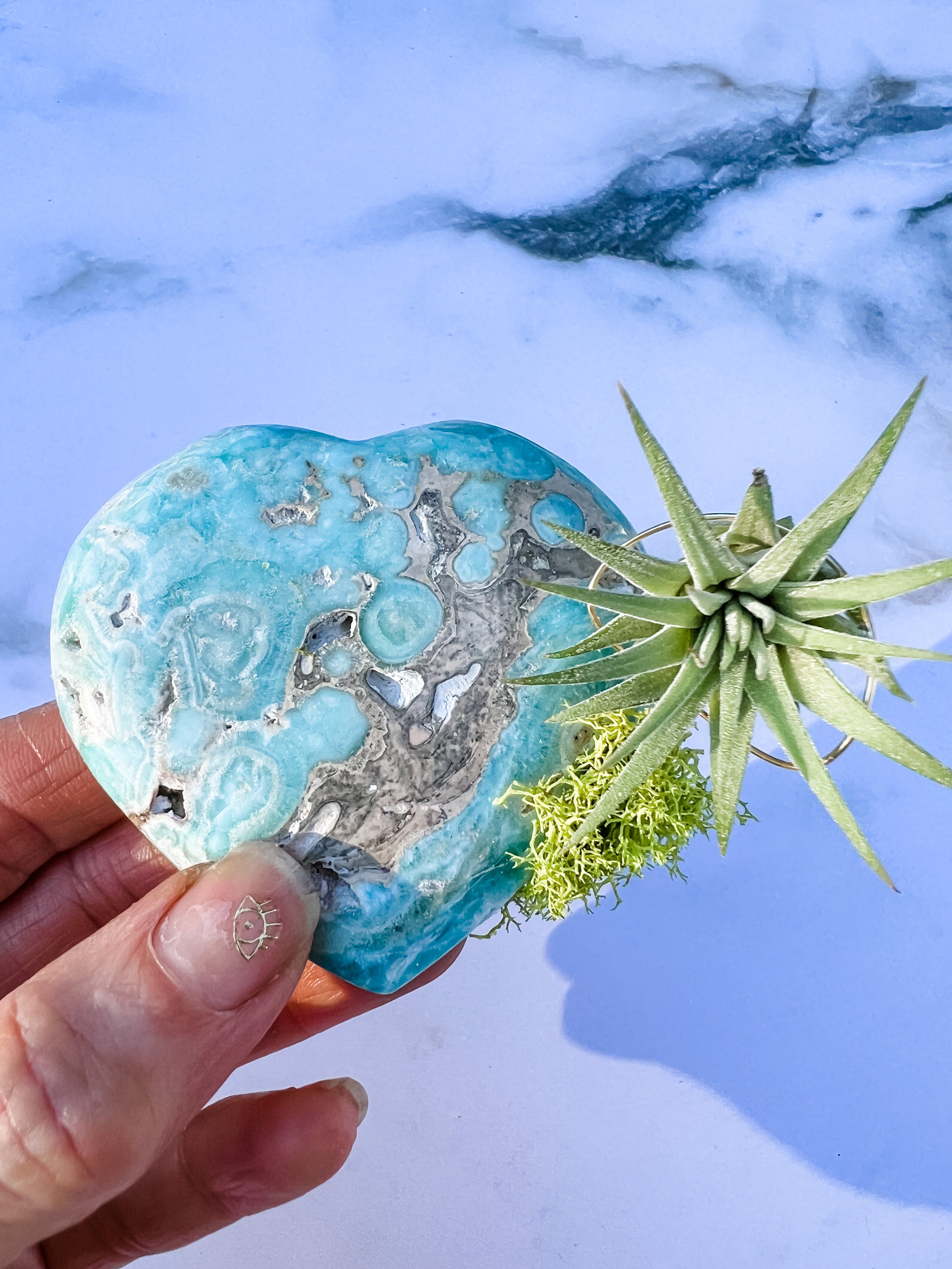 Blue Aragonite Heart