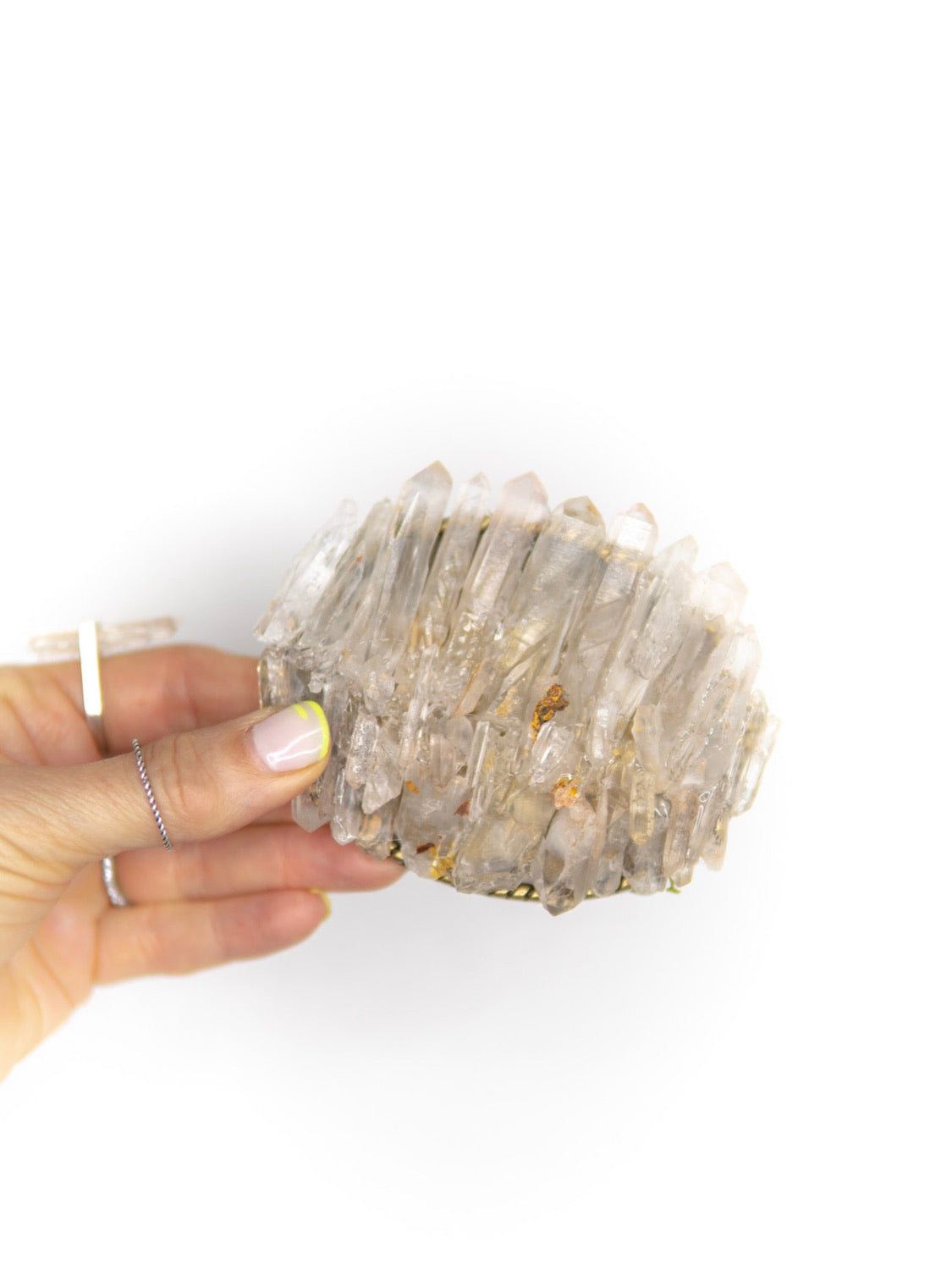 Quartz crystal belt Large Quartz Crystal Oval-Shaped Belt – GEOTIC main image 3