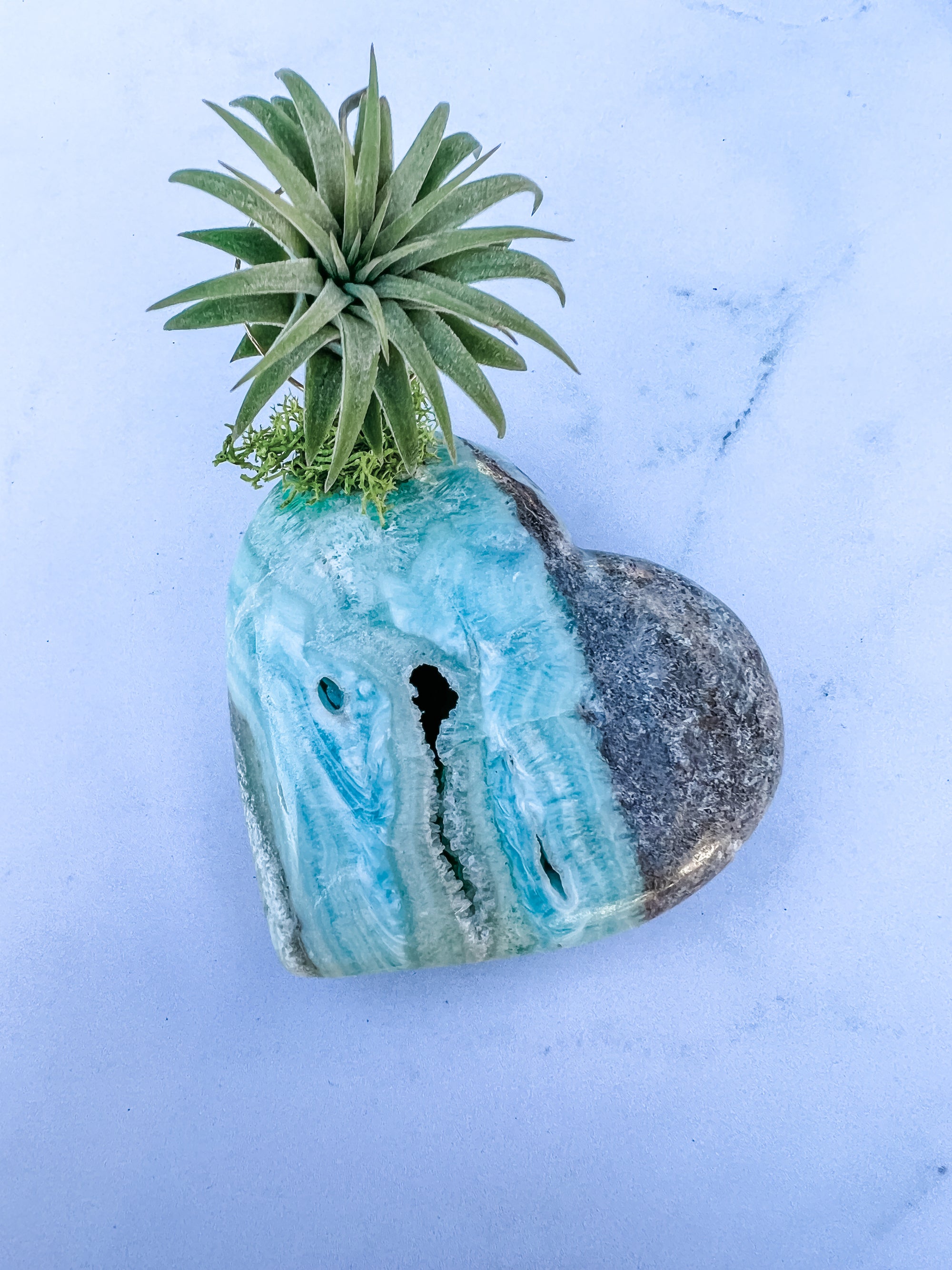 Blue Aragonite Heart