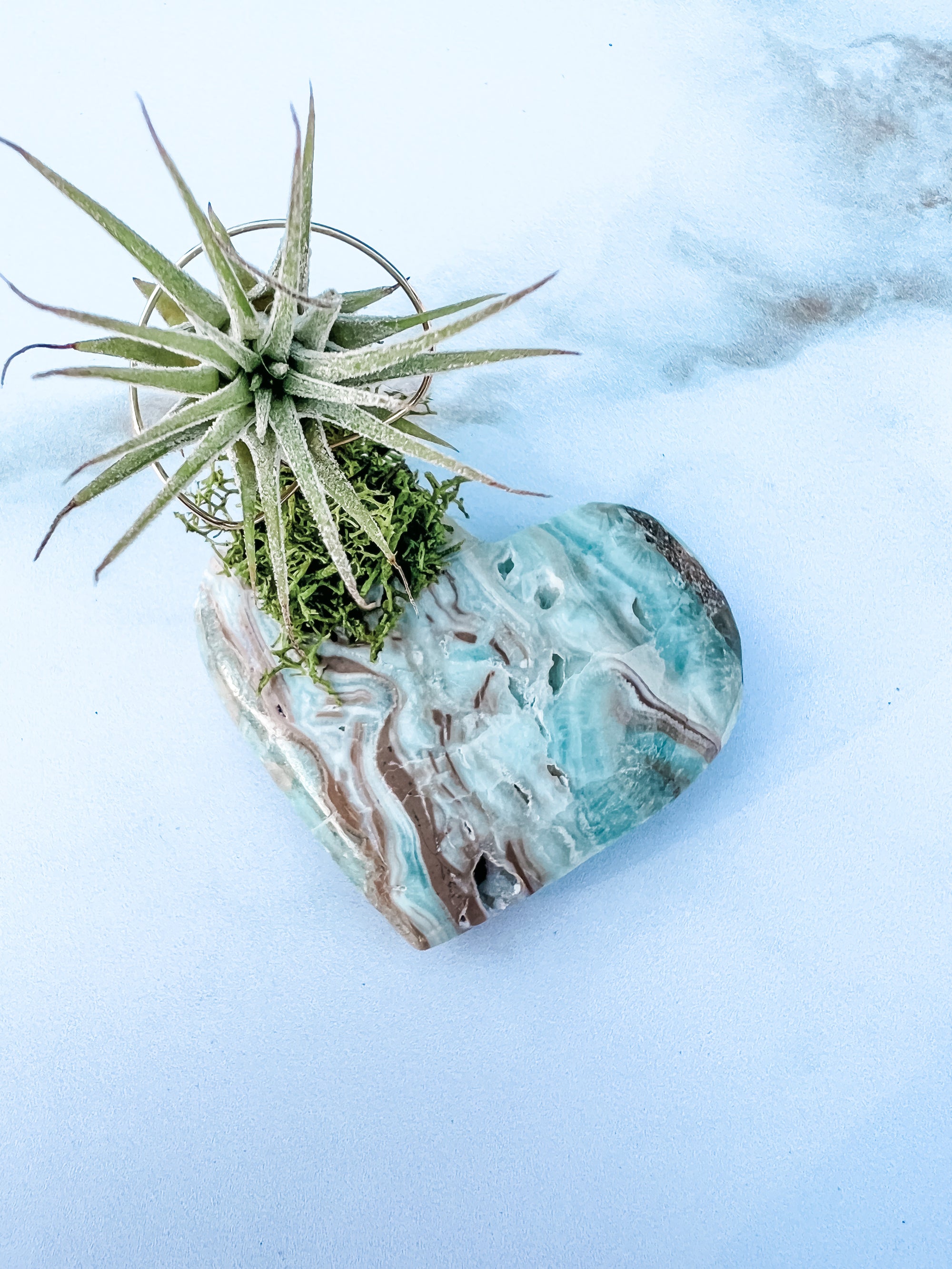 Blue Aragonite Heart small