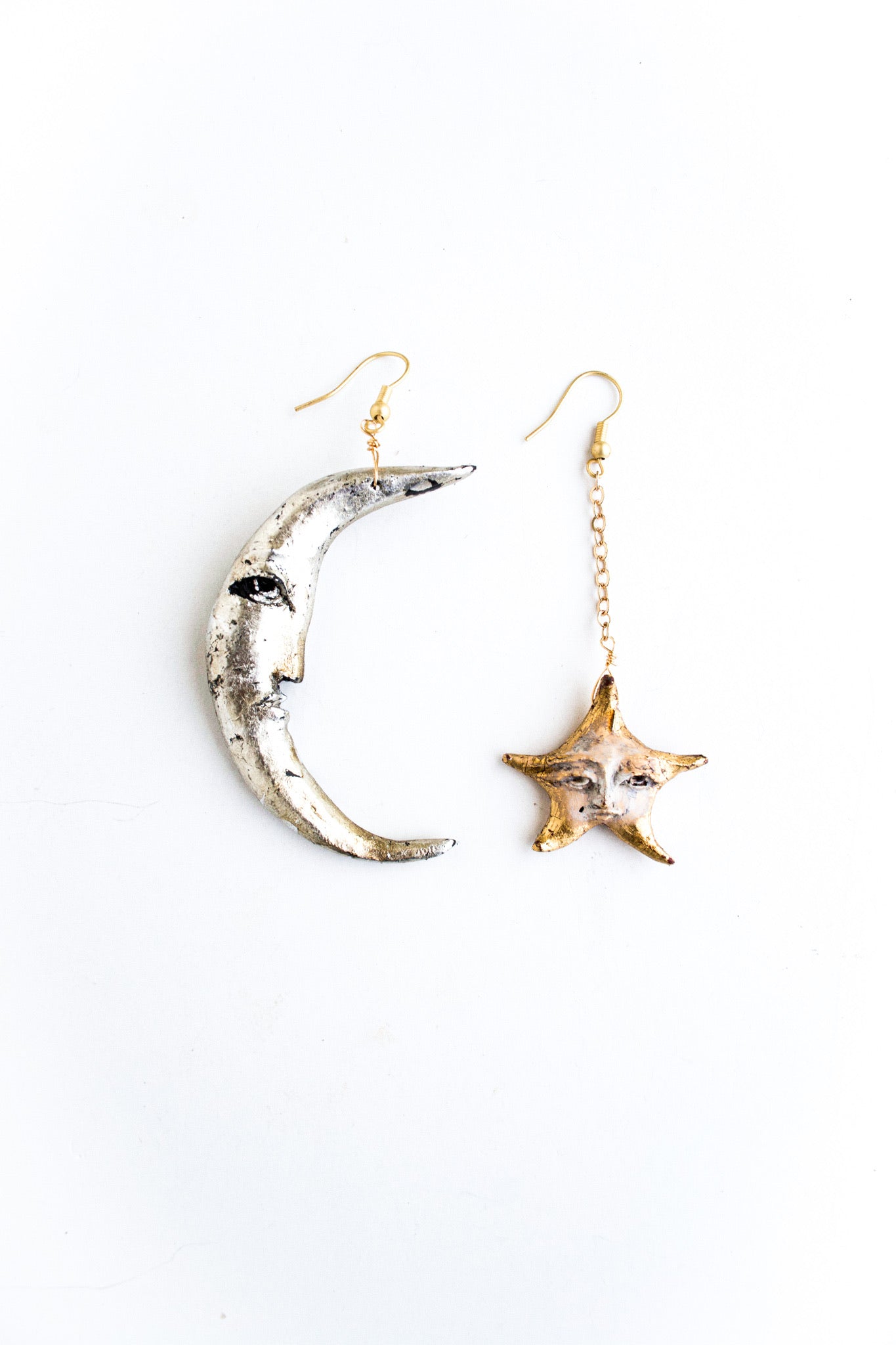 Emerging Moon + Lucky Star Collaboration Drop Chain Earrings
