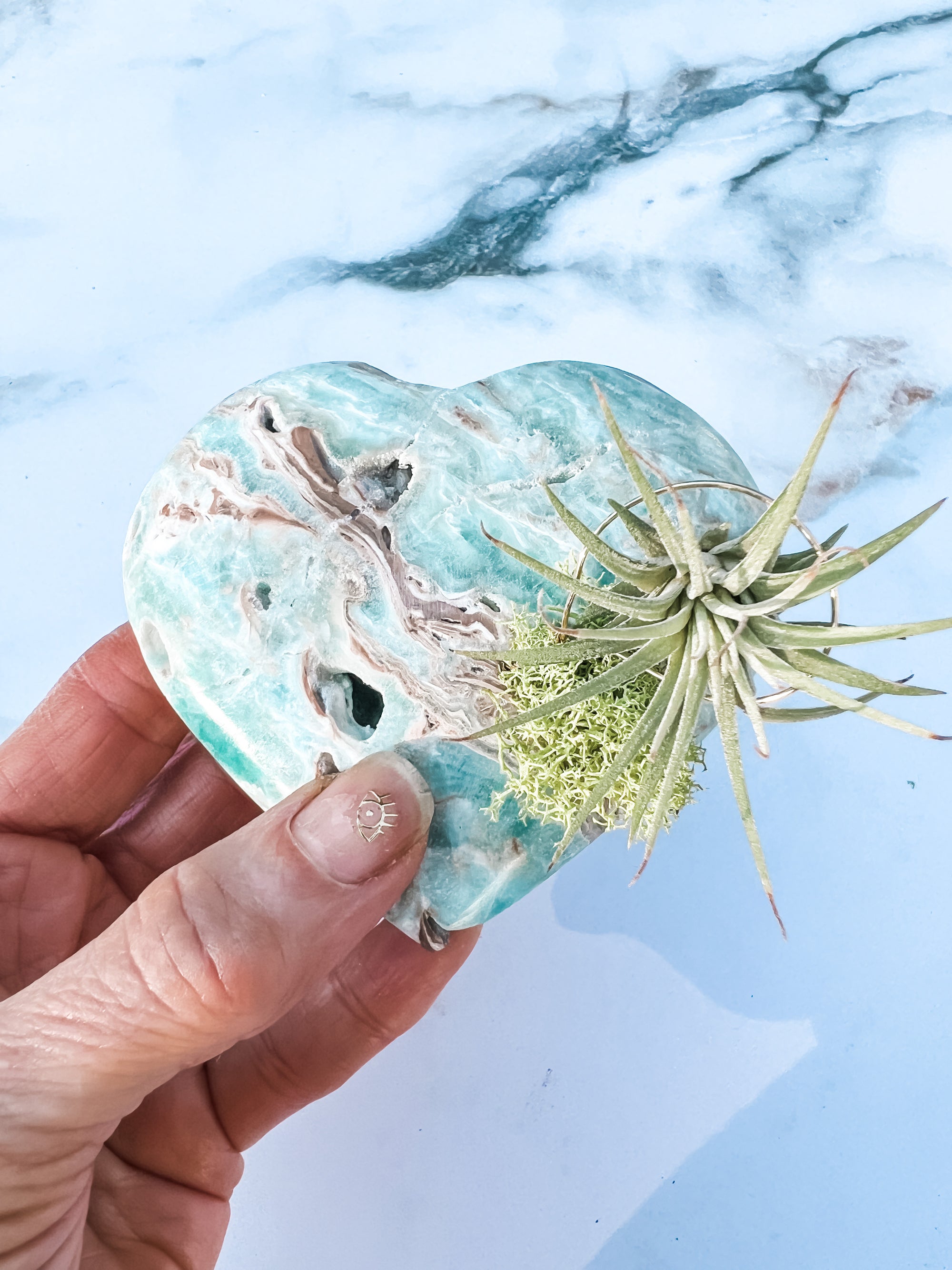 Blue Aragonite Heart