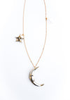 Emerging Moon + Lucky Star Collaboration Star, Small Moon, Crystal Necklace